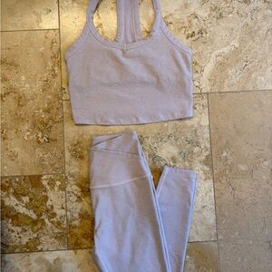 Beyond Yoga Light Purple Tank and Leggings Set